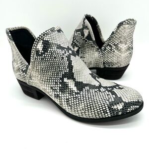 Lucky Brand Black Snake Print Baley Leather Booties